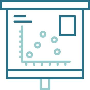 dispersión grafico contorno dos color icono vector