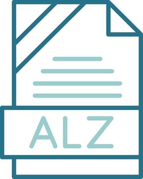 ALZ Format Outline Two Color Icon vector