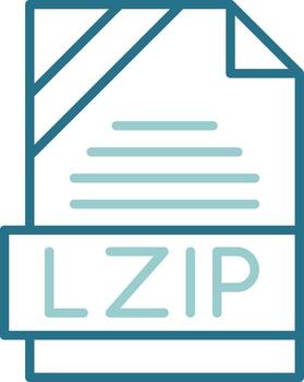 LZIP Format Outline Two Color Icon vector