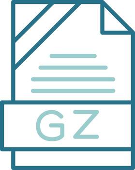 GZ Format Outline Two Color Icon vector