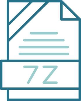 7z Format Outline Two Color Icon vector