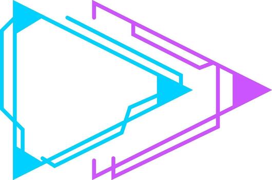 Abstract geometric play button icon representing technology vector