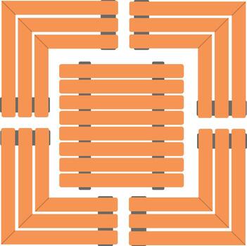 Orange geometric abstract pattern with square shapes vector