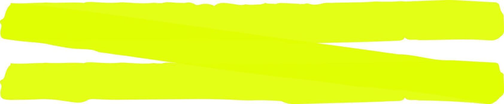 Yellow highlighter brush strokes creating abstract mark vector