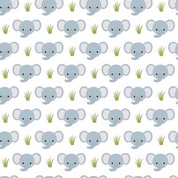 juguetón elefante modelo con sencillo césped íconos vector