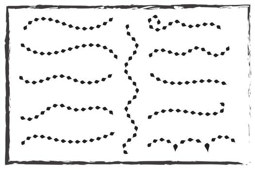 Geometric Dot Patterns and Wavy Lines for Decorative Dividers and Borders illustration vector