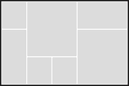 Grid layout with eight empty rectangular frames and rounded corners rectangles vector