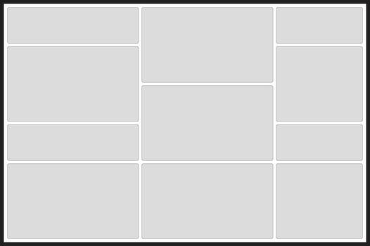 Grid layout with ten empty rectangular frames and rounded corners rectangles vector