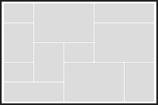 cuadrícula diseño con diez rectangular marcadores de posición para contenido y redondeado rincones modelo vector