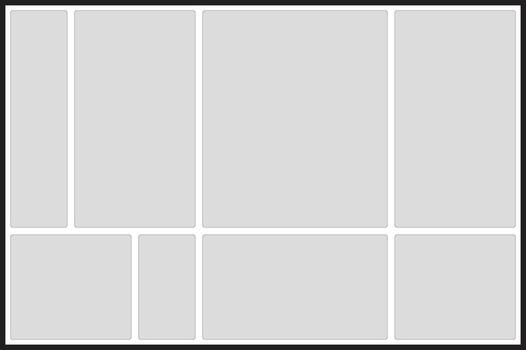 cuadrícula diseño con ocho rectangular marcadores de posición para contenido y redondeado rincones modelo vector