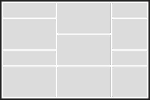 cuadrícula diseño con nueve rectangular marcadores de posición para contenido y redondeado rincones modelo para ui ux vector