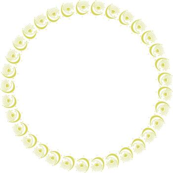 Eye moon frame. celestial prediction eye template for your text. Eye of Providence vector