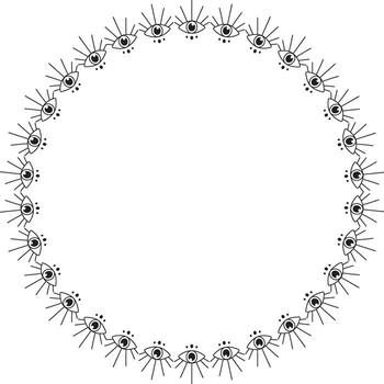 Eye frame. celestial prediction eyes template for your text. Eye of Providence vector