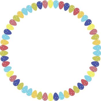 Painted Easter eggs frame with empty space. space on transparent background. Easter egg hunt vector