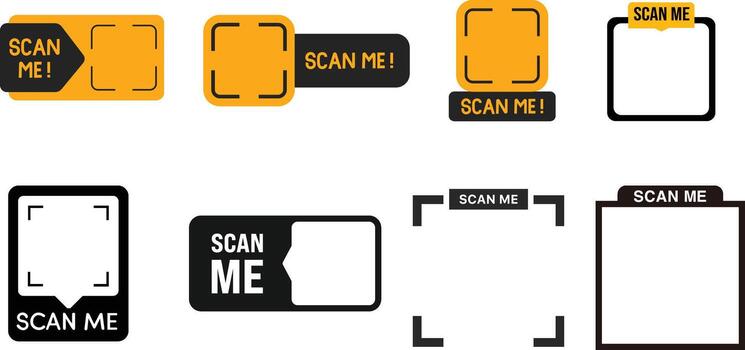 QR Code Scan Here Templates for Promotion and Marketing vector