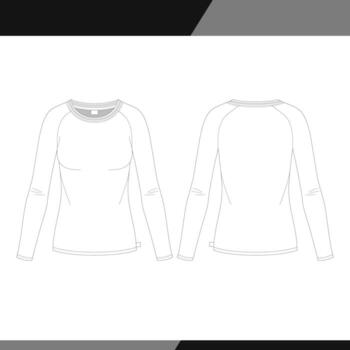Ladies LS Raglan SLV Tee CAD vector