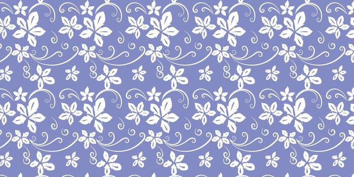 elegante sin costura lavanda antecedentes modelo presentando estilizado blanco hojas y arremolinándose zarcillos, ideal para contemporáneo textil diseños, moderno web gráficos, o refinado marca proyectos vector