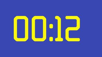 15 secondo conto alla rovescia Timer orologio con giallo digitale numeri su calmante blu sfondo ideale per presentazioni, siti web, sociale media e digitale temi video