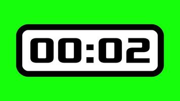 5 secondo conto alla rovescia Timer con digitale orologio Schermo su verde sfondo adatto per per scadenze, utile per tempo gestione concetti nel presentazioni, siti web, o sociale media video