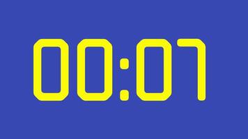 10 andra nedräkning timer Kolla på med gul digital tal på lugnande blå bakgrund idealisk för presentationer, webbplatser, social media och digital teman video