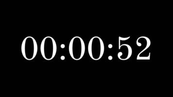 55 second countdown timer with white numbers on a black background perfect for creating urgency in promotional content, marketing, presentations, social media posts, and websites video