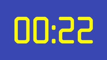 25 secondo conto alla rovescia Timer orologio con giallo digitale numeri su calmante blu sfondo ideale per presentazioni, siti web, sociale media e digitale temi video