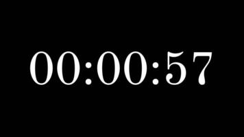1 minute countdown timer with white numbers on a black background perfect for creating urgency in promotional content, marketing, presentations, social media posts, and websites video