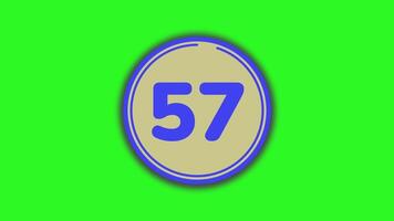 60 andra nedräkning timer med en blå gräns nedräkning på grön bakgrund lämplig för presentationer, webbplatser, social media inlägg behöver en nedräkning element video