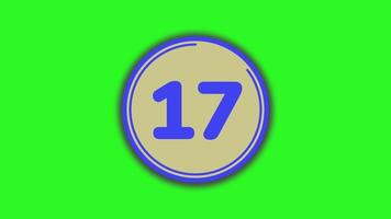 20 second countdown timer with a blue border countdown on green background suitable for presentations, websites, social media posts needing a countdown element video