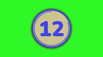 15 second countdown timer with a blue border countdown on green background suitable for presentations, websites, social media posts needing a countdown element video