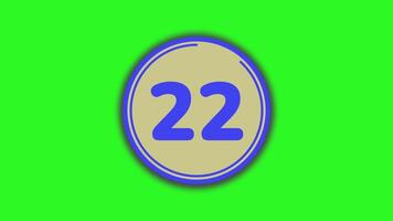 25 andra nedräkning timer med en blå gräns nedräkning på grön bakgrund lämplig för presentationer, webbplatser, social media inlägg behöver en nedräkning element video