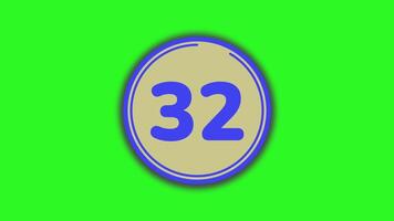 35 tweede countdown timer met een blauw grens countdown Aan groen achtergrond geschikt voor presentaties, websites, sociaal media berichten nodig hebben een countdown element video