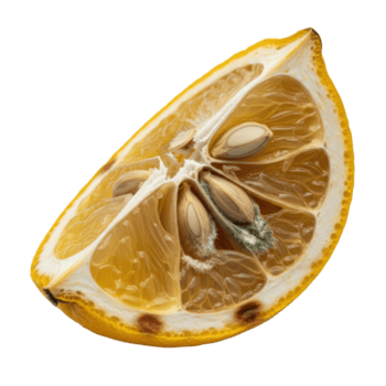 vicino su Visualizza di un' affettato Limone con semi contro un' trasparente sfondo nel studio tiro png