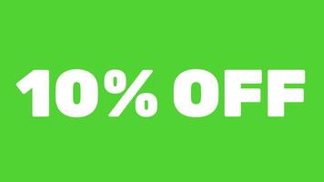 Countdown animation with vibrant green background and bold white number ten counting down in sequence for presentations and educational videos