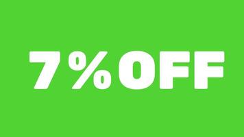 Animated countdown with bright green background and bold white number seven for engaging intro or transition in creative projects video