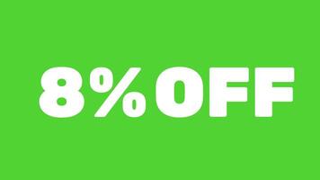 Animated countdown with bold number eight on vibrant green backdrop for engaging openers or educational content, ideal for kids' videos and playful themes