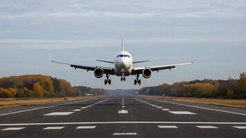 aereo si avvicina pista di decollo con foresta Visualizza video