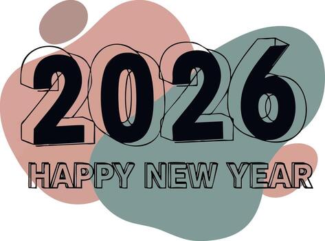 2026 Happy New Year Greeting with Abstract Colorful Background Design for Celebration and Festivity vector
