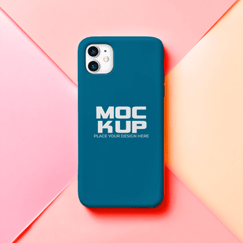 uma cerceta telefone caso com Projeto espaço em uma Rosa e pêssego geométrico fundo para costumização mostruário psd