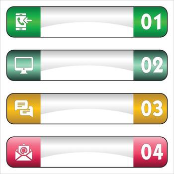 numerado infografía pancartas con comunicación íconos texto cajas vector