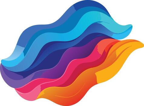 A colorful wave with a wave shape vector