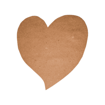 A brown wooden Paper heart, symbolizing love, affection, and heartfelt emotions in a simple design. png