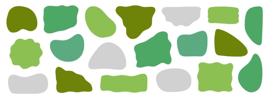 Abstract organic shape round forms. Liquid organic blob curve shape figure. Abstract liquid bubble, wavy different form. Soft round oval pattern background. vector