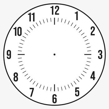 Black and White Clock Face Design with Hour and Minute Marks vector