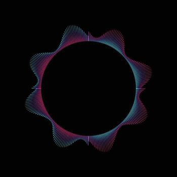 un circulo con un ola modelo en eso vector