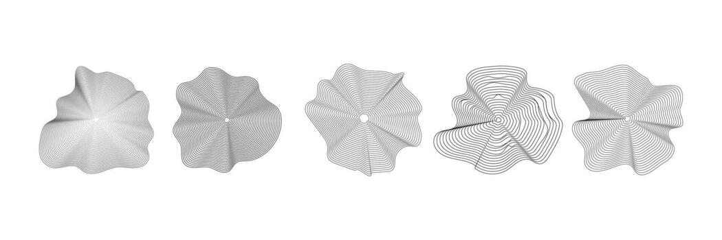 A set of four different shapes of waves vector