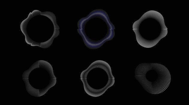 un conjunto de seis diferente formas de círculos vector
