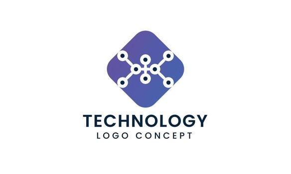 Modern Technology Network Logo Concept with Gradient Dots. Futuristic Logo for Tech Branding and Digital Projects vector
