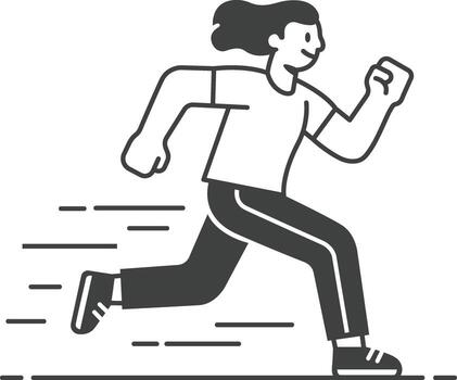 Energetic Person Running with Speed Lines vector