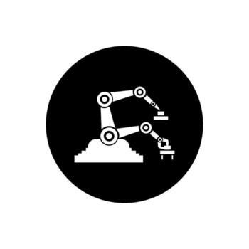 Industrial robot icon set Design for mobile concept and web design. vector